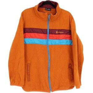 Cotopaxi Teca Fleece Full Zip Jacket Mens Size XXL Orange Colorblock Stripe